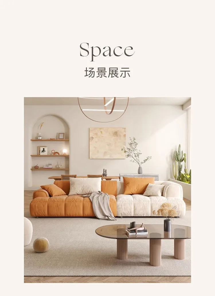 Nordic Minimalist Sofa 2 Seater Pillows Family Apartment Romantic Foot Stool Canape Living Room Furniture