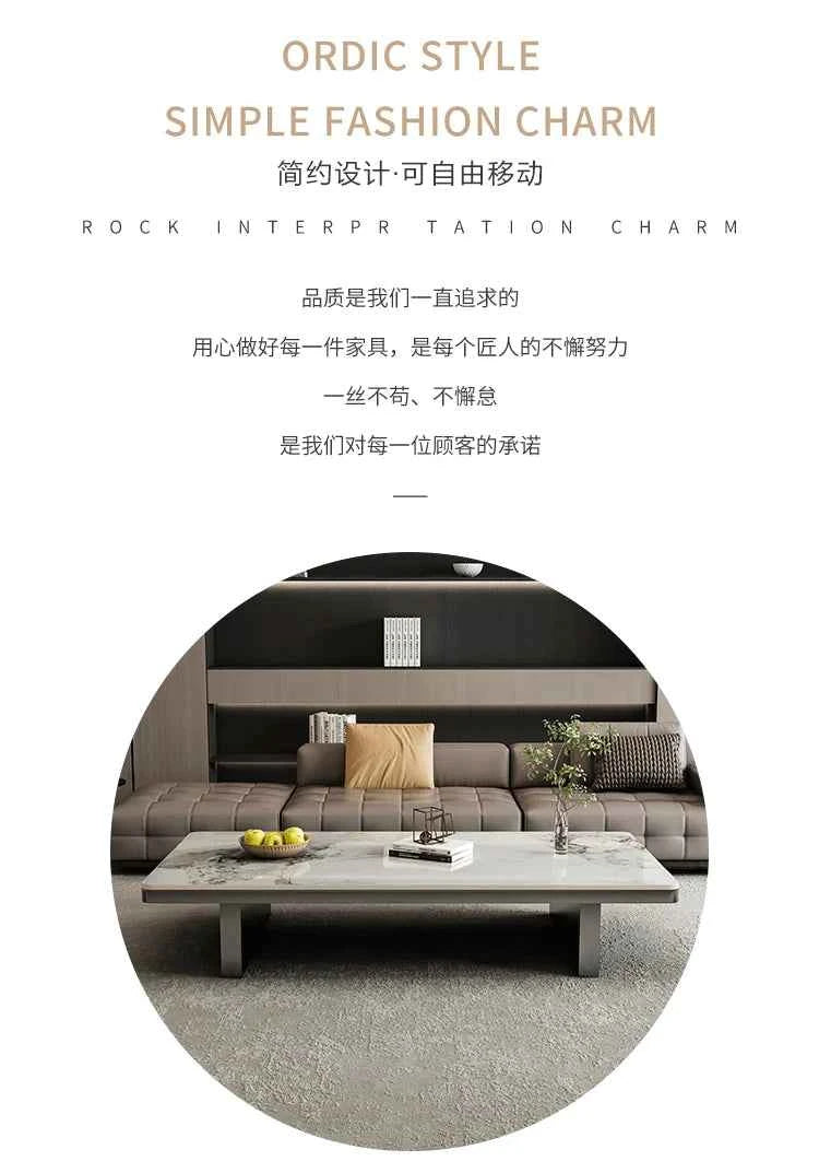 Modern Minimalist Coffee Table - Unique Italian Simple Side Table for Bedroom and Home Furniture