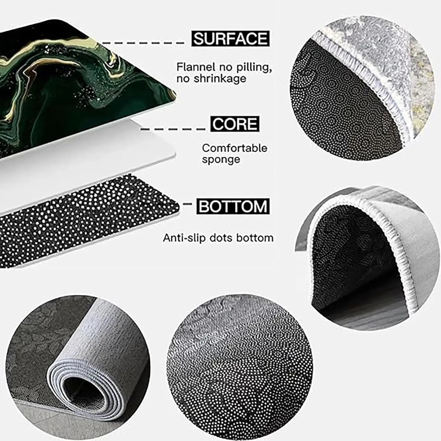 VIKAMA Luxury Anti-Slip Carpet for Home Living Room, Bedroom, and Sofa Decoration