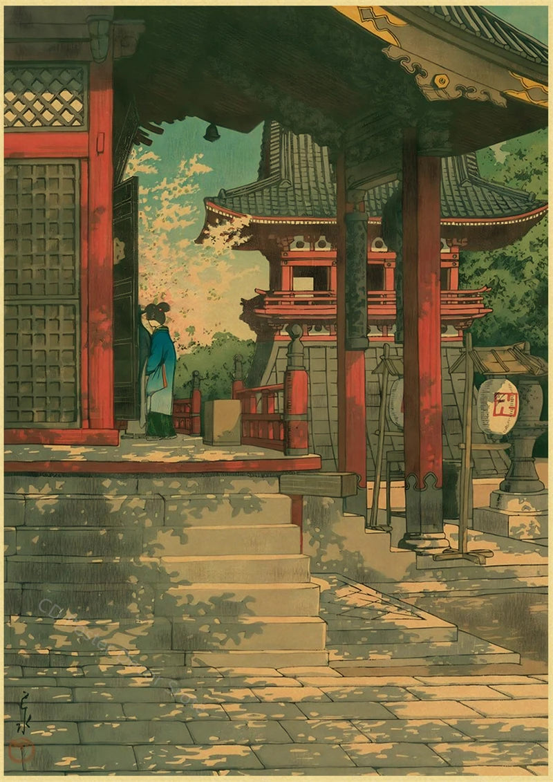 Japanese Vintage Landscapes Posters Traditional Scenery Retro Prints Art Wall Paintings Room Home Bar Restaurant Decor Picture