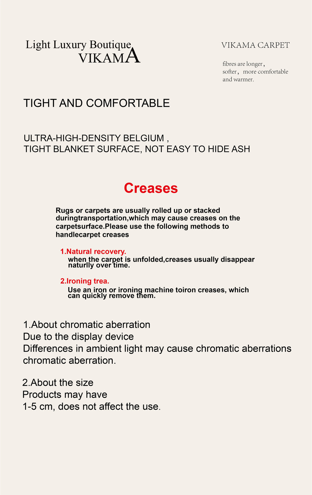 VIKAMA Nordic Carpet Living Room Mat - Modern Simple Luxury Full Blanket for Bedroom and Home Decoration