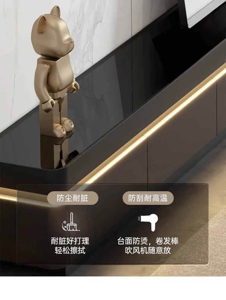 Luxury Aesthetic Tv Stands Hiding Handles Media Cabinet Floor Tv Stand Mid Century Black Mobili Per La Casa Home Furniture