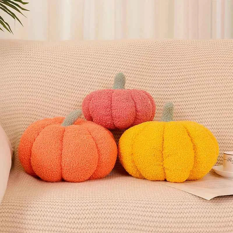 Thanksgiving Pumpkin Pillow, 3D Pumpkin Shaped Pillow Plush Pillow Decorative Pumpkin Throw Pillows for Autumn Fall Bedroom Sofa