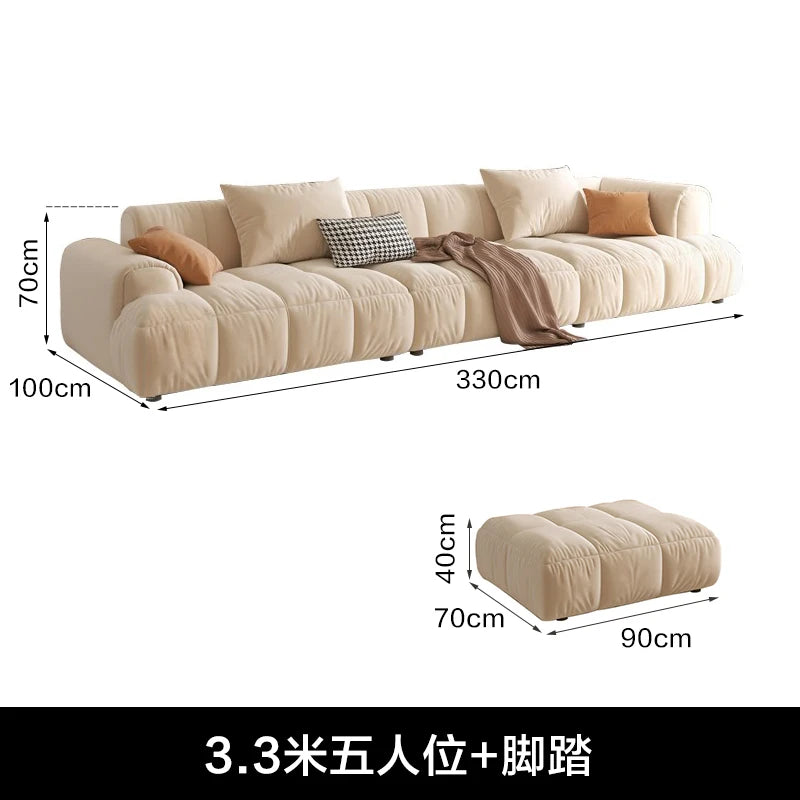 Nordic Minimalist Sofa 2 Seater Pillows Family Apartment Romantic Foot Stool Canape Living Room Furniture
