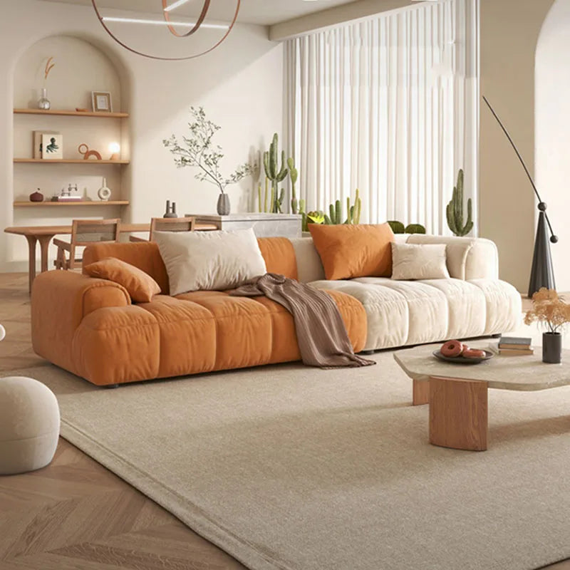 Nordic Minimalist Sofa 2 Seater Pillows Family Apartment Romantic Foot Stool Canape Living Room Furniture