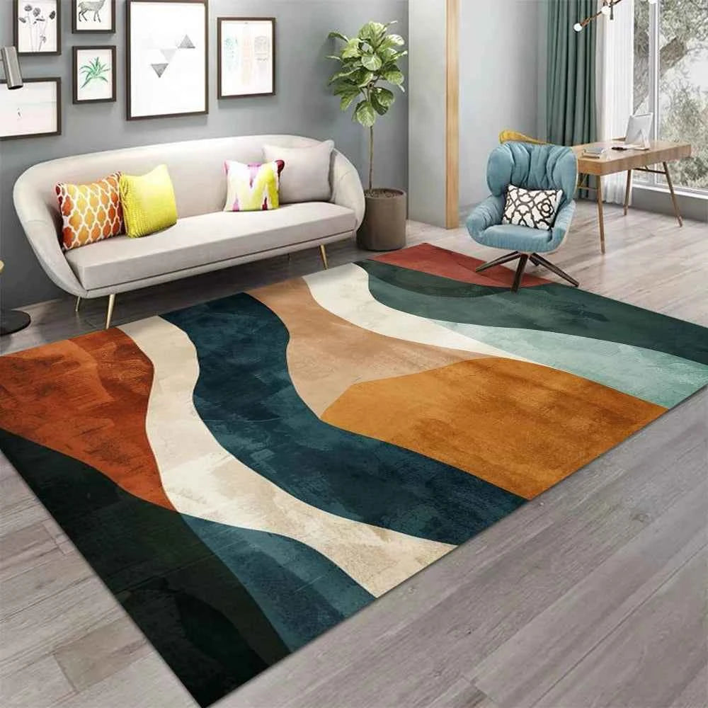 Modern Abstract Geometric Pattern  Area Rug Kids Carpets for Girls Home Living Room Child Rug Bedroom Sofa Doormat Floor Mats