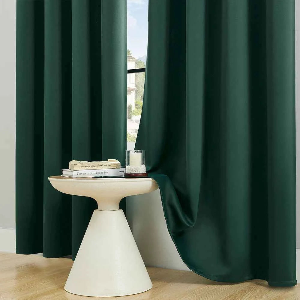 1Pc Solid Color Blackout Curtain，Room Darkening And Light Reducing Curtain, For Study Bedroom Kitchen Living Room Decor