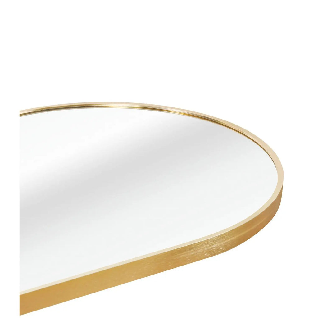 Gold Full-Length Wall Mirror 63 x 20IN Pill Shaped for Bathroom Use