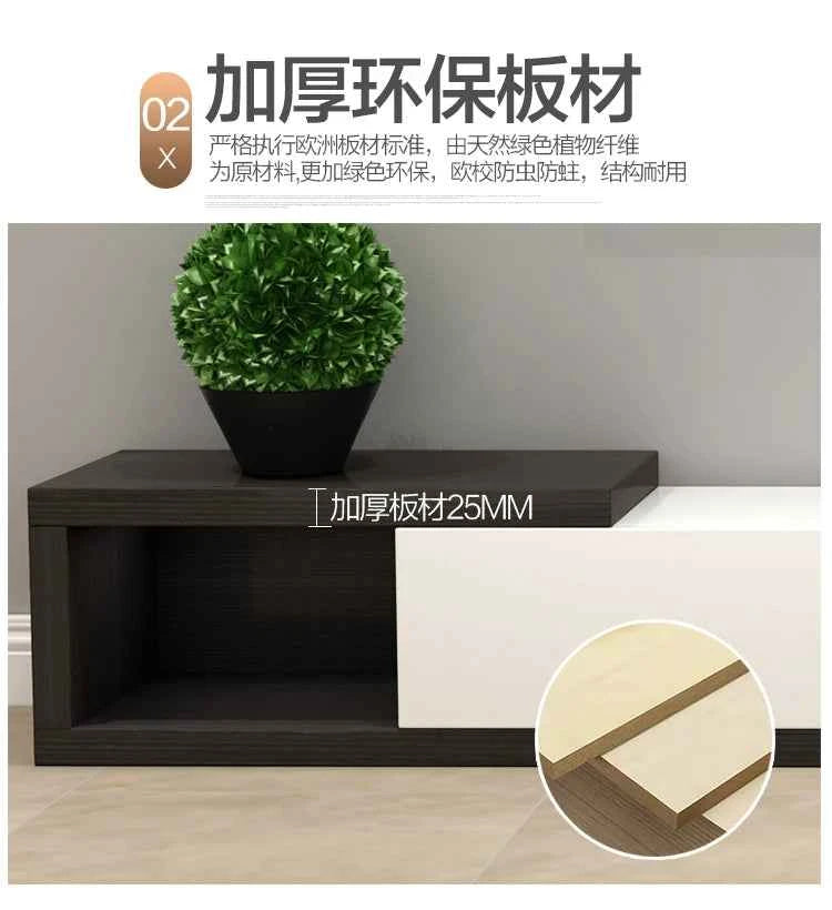 Retractable Modern Tv Stand Hiding Handles Media Cabinet Floor Tv Stand Black High End Mobili Per La Casa Home Furniture