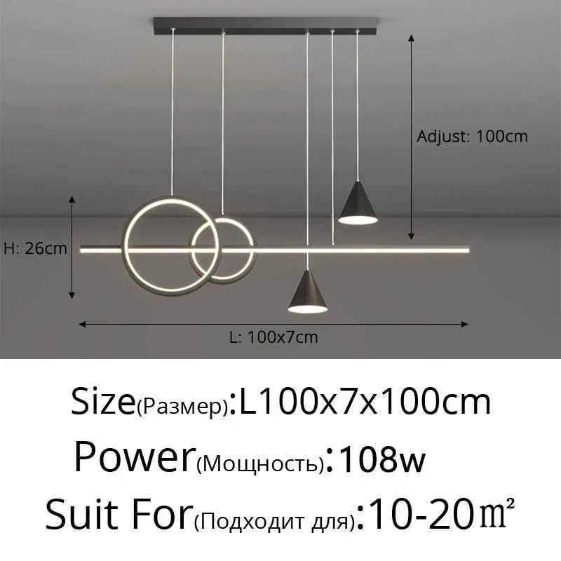 Minimalist Long Strip Restaurant Pendant Lamp Home Interior Decor Living Room Ceiling Chandelier Bar Table Cafe Hanging Lights