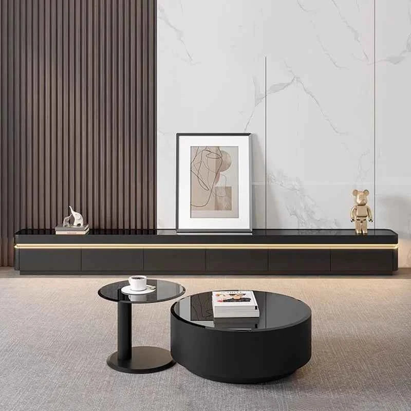 Luxury Aesthetic Tv Stands Hiding Handles Media Cabinet Floor Tv Stand Mid Century Black Mobili Per La Casa Home Furniture