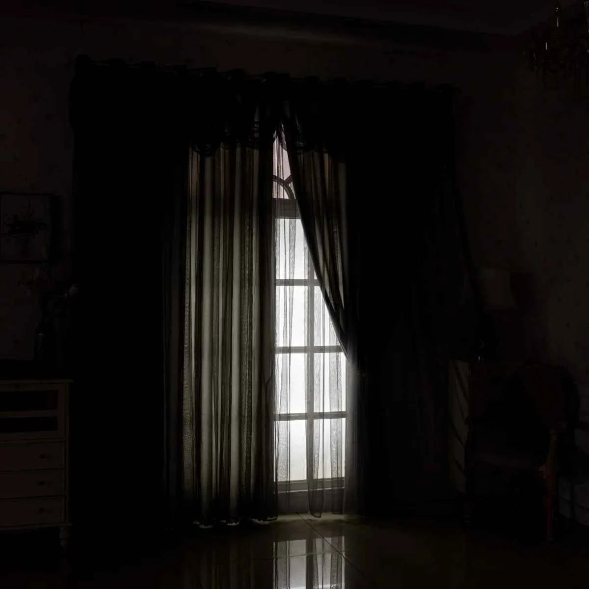 Modern Minimalist Living Room Curtain Set, Pure Color Lace Water Wave Design, Full Light Blocking Drapes, Elegant Home Decor