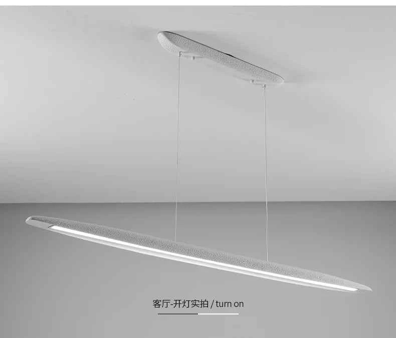 Modern Simple Strip Restaurant LED Ceiling Chandelier Nordic Wabi Sabi Home Interior Decor Bar Pendant Lamp Living Room Light