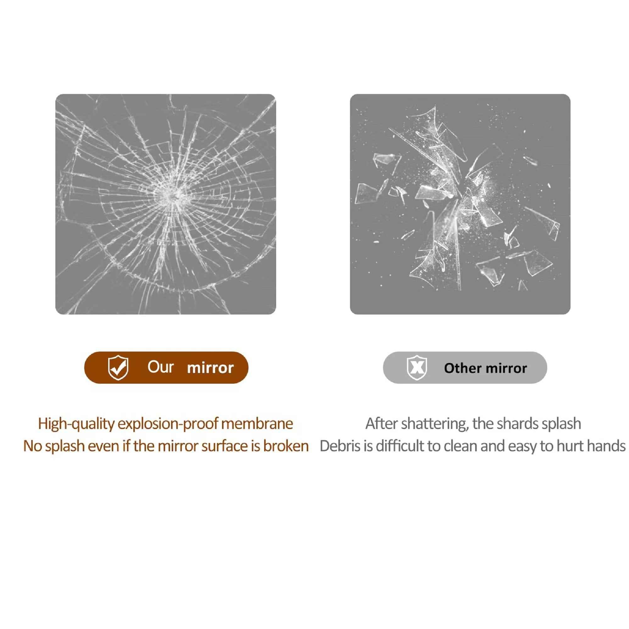 65"x24" Full Body Round Corner Mirror - Explosion-Proof Wall Hanging Silver Mirror for Living Room, Bedroom, or Cloakroom